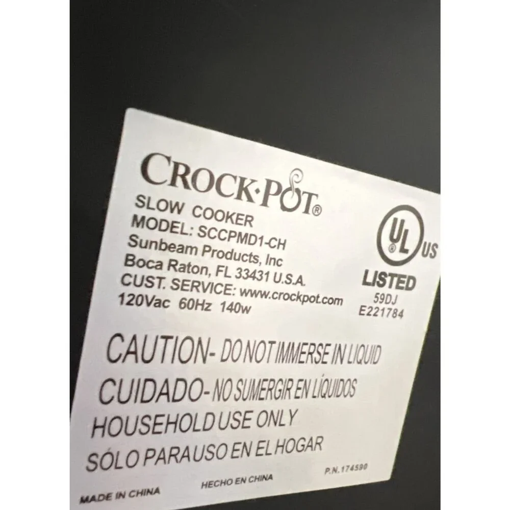 Crock-Pot SCCPMD1-CH Hook Up Double Oval Connectable 2 1-Quart Tested